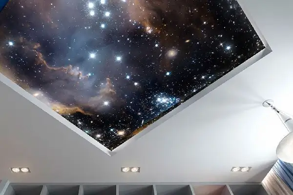 Sufit napinany gwieździste niebo z efektem LED